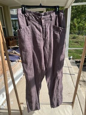 Nichole Miller purple grey linen pant